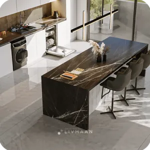 سرامیک 160*80 کاروینگ گلوسی لوبین طوسی تیره ریوان (28580)