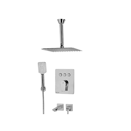 متعلقات حمام تیپ 4 ورونا با آبریز مربع توکار KWC