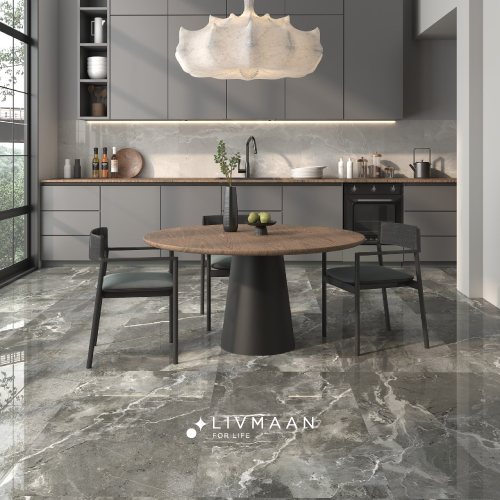 سرامیک 120*60 نانو پولیش استنلی طوسی تیره بیستون - Image 2