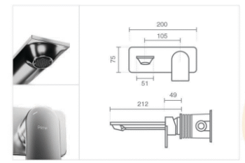 شیر روشویی توکار پرایم KWC - Image 2